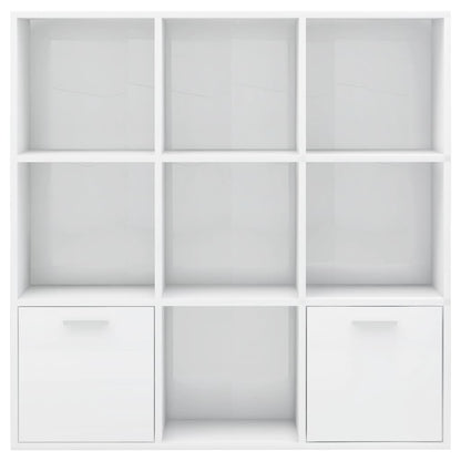 Libreria Bianco Lucido 98x30x98 cm in Legno Multistrato | homemem39