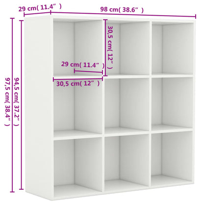 Libreria Bianca 98x29x97,5 cm in Legno Multistrato | homemem39