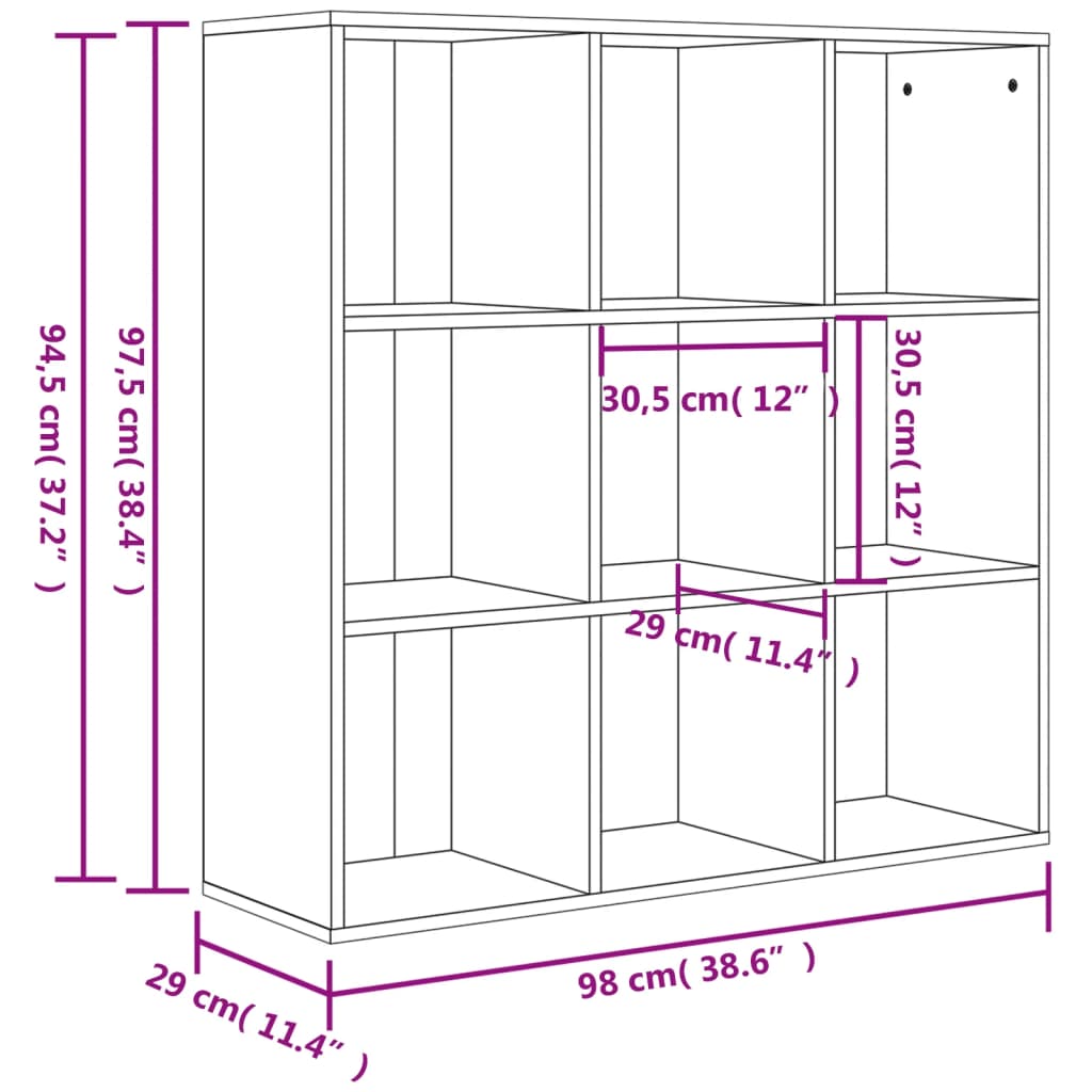Libreria Rovere Sonoma 98x29x97,5 cm in Legno Multistrato | homemem39