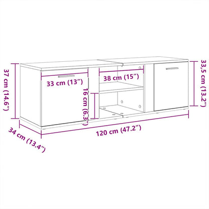 Mobile Porta TV Bianco 120x34x37 cm in Legno Multistrato - homemem39