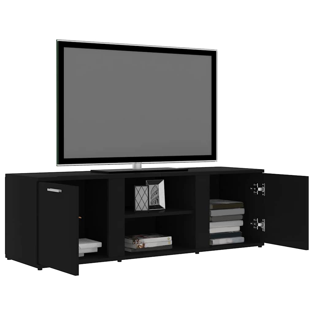 Mobile Porta TV Nero 120x34x37 cm in Legno Multistrato - homemem39