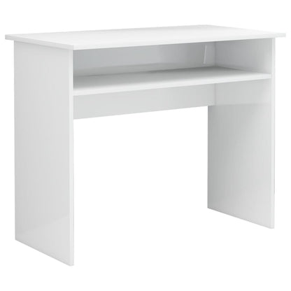Scrivania Bianco Lucido 90x50x74 cm in Legno Multistrato - homemem39