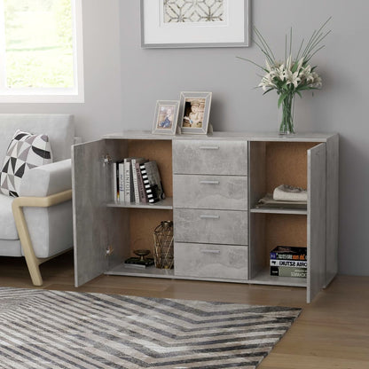 Cement Gray Sideboard 120x35.5x75 cm in Multilayer Wood