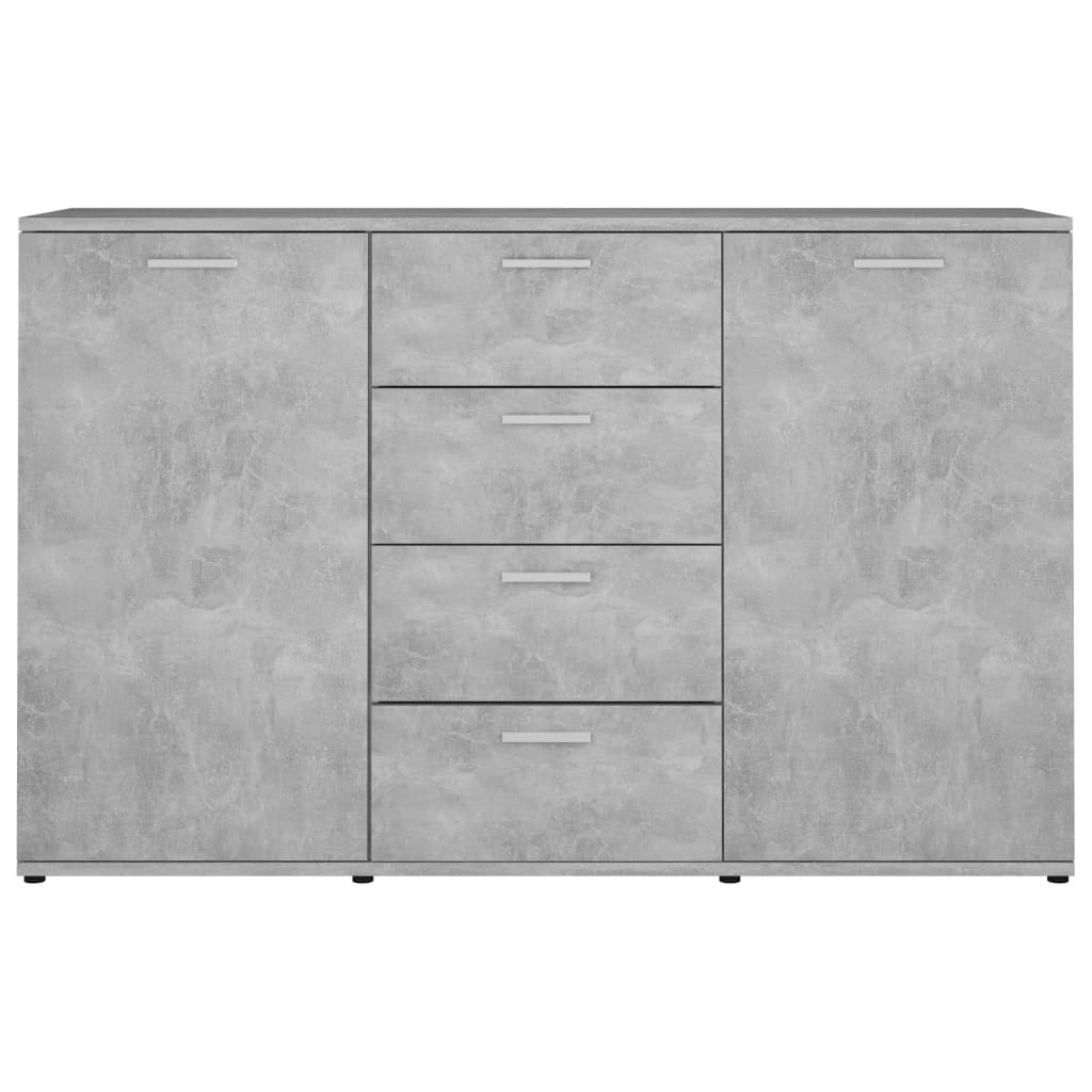 Cement Gray Sideboard 120x35.5x75 cm in Multilayer Wood