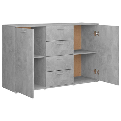 Cement Gray Sideboard 120x35.5x75 cm in Multilayer Wood