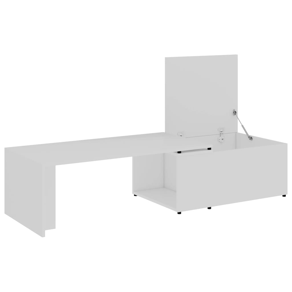 Tavolino da Salotto Bianco 150x50x35 cm in Legno Multistrato | homemem39