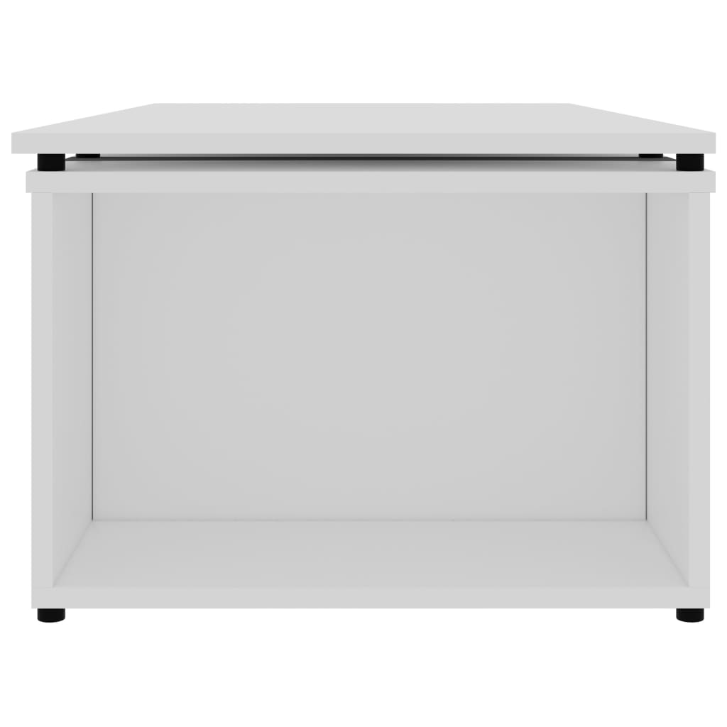 Tavolino da Salotto Bianco 150x50x35 cm in Legno Multistrato | homemem39