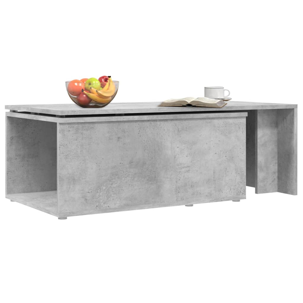 Tavolino Salotto Grigio Cemento 150x50x35 cm Legno Multistrato