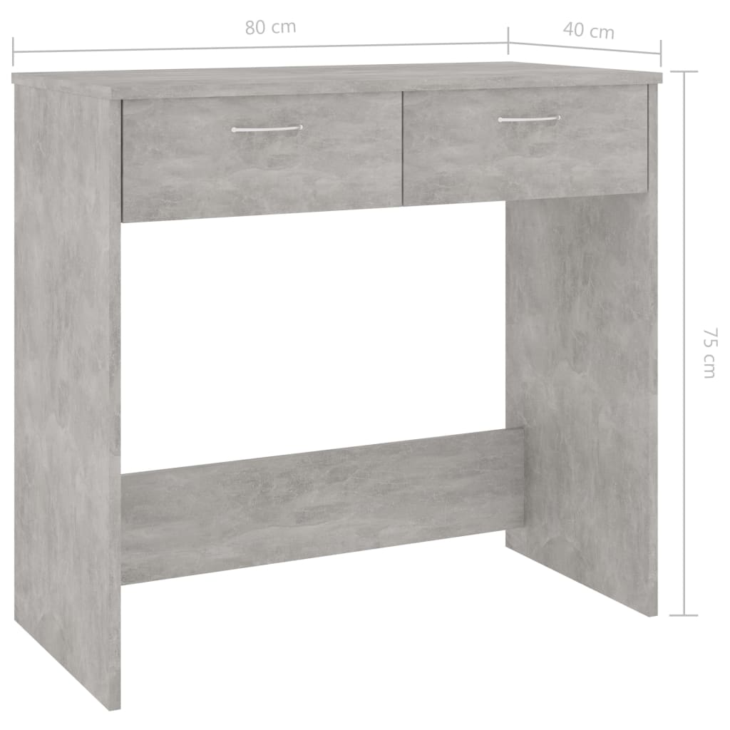 Scrivania Grigio Cemento 80x40x75 cm in Legno Multistrato - homemem39