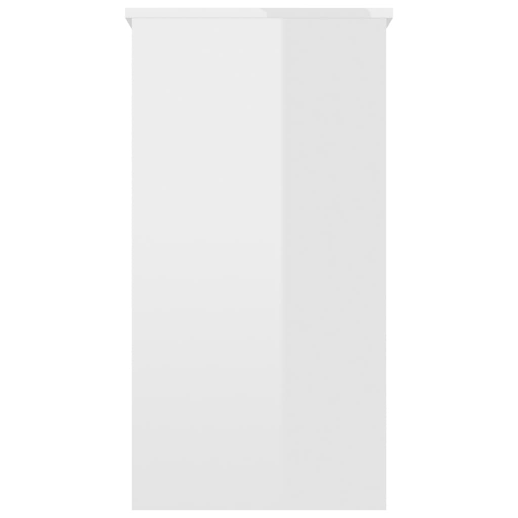 Scrivania Bianco Lucido 80x40x75 cm in Legno Multistrato
