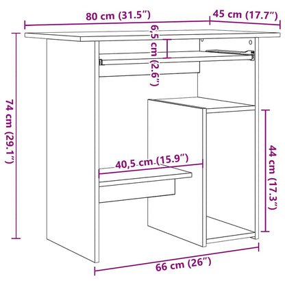 Scrivania Bianca 80x45x74 cm in Legno Multistrato