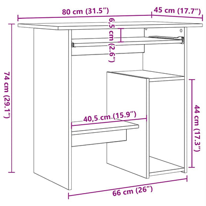 Scrivania Nera 80x45x74 cm in Legno Multistrato