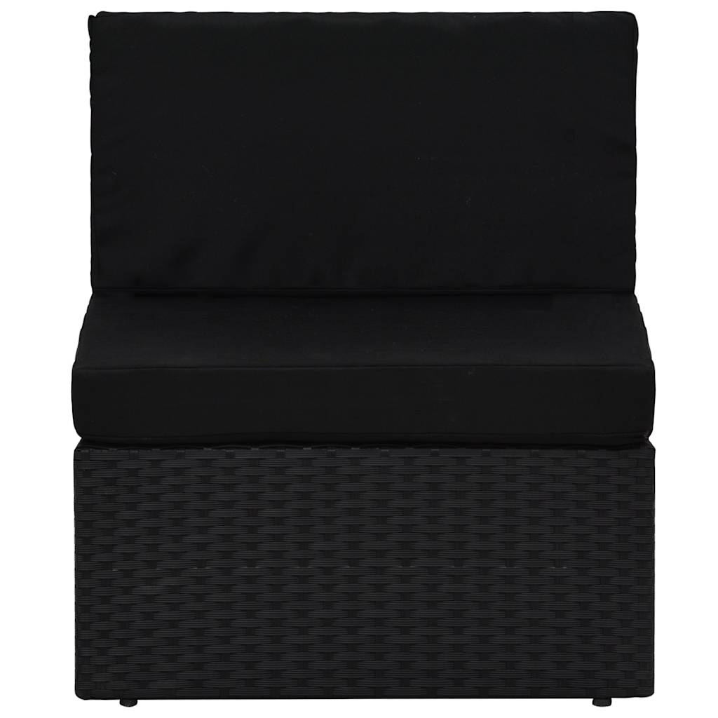 Seduta Centrale Modulare in Polyrattan Nero