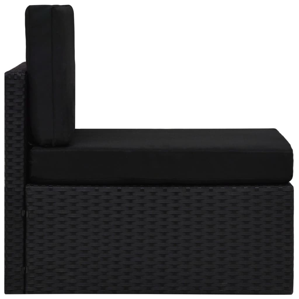 Seduta Centrale Modulare in Polyrattan Nero - homemem39