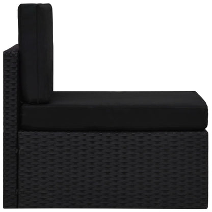 Seduta Centrale Modulare in Polyrattan Nero - homemem39