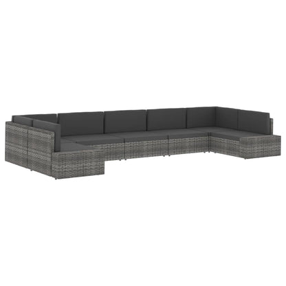 Divano ad Angolo Modulare in Polyrattan Nero - homemem39