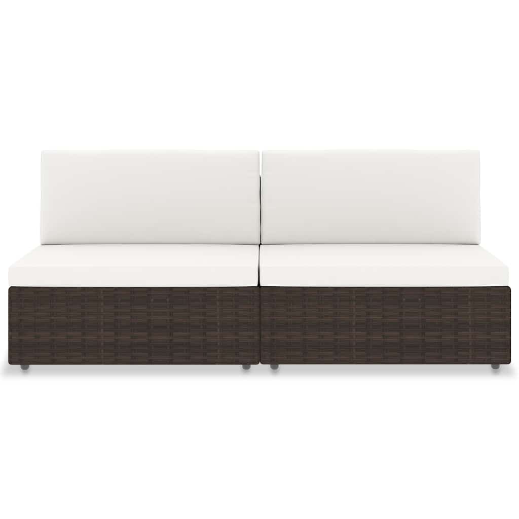 Divano Modulare a 2 Posti in Polyrattan