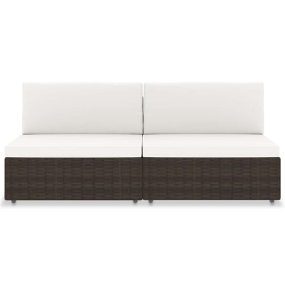 Divano Modulare a 2 Posti in Polyrattan