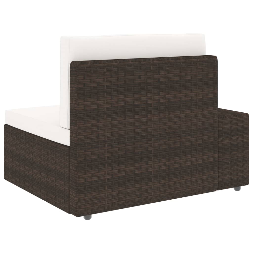Set Divani da Giardino 3 pz in Polyrattan Marrone - homemem39