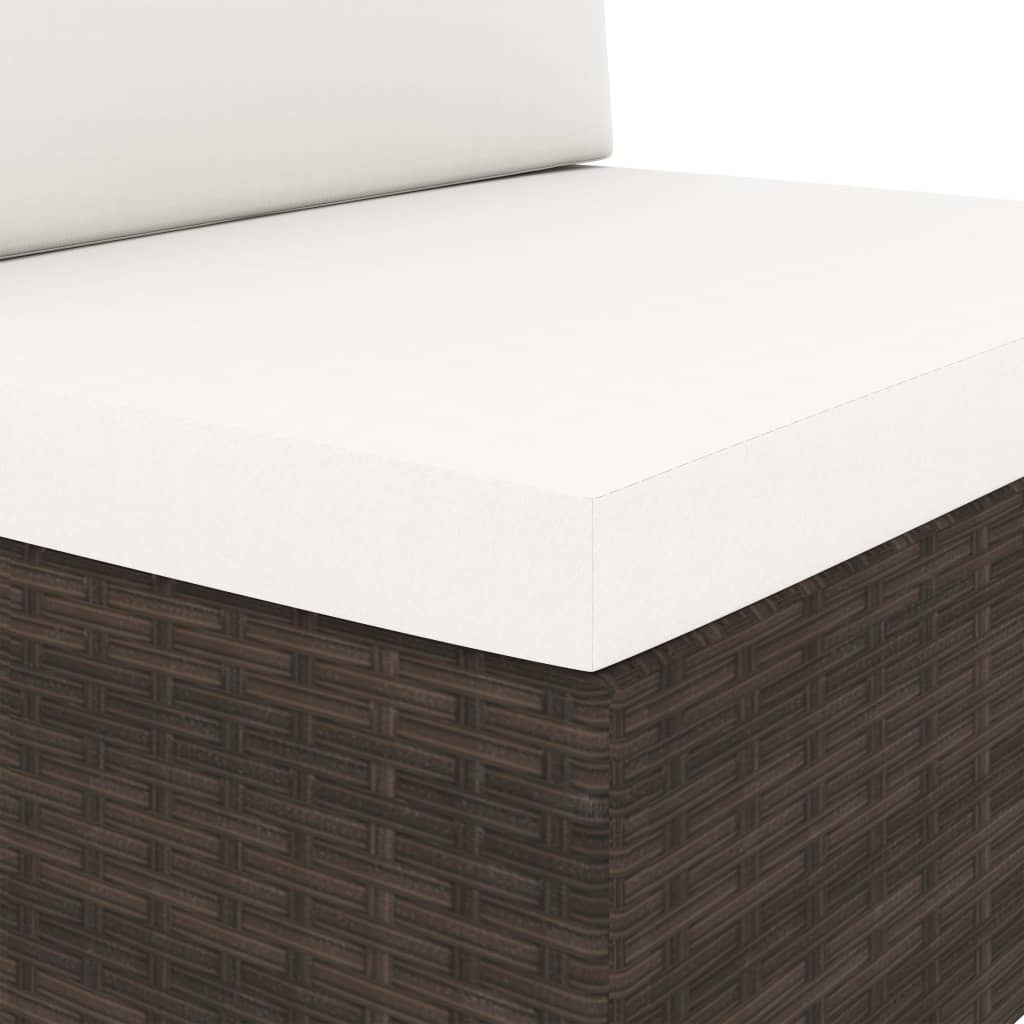 Set Divani da Giardino 3 pz in Polyrattan Marrone - homemem39