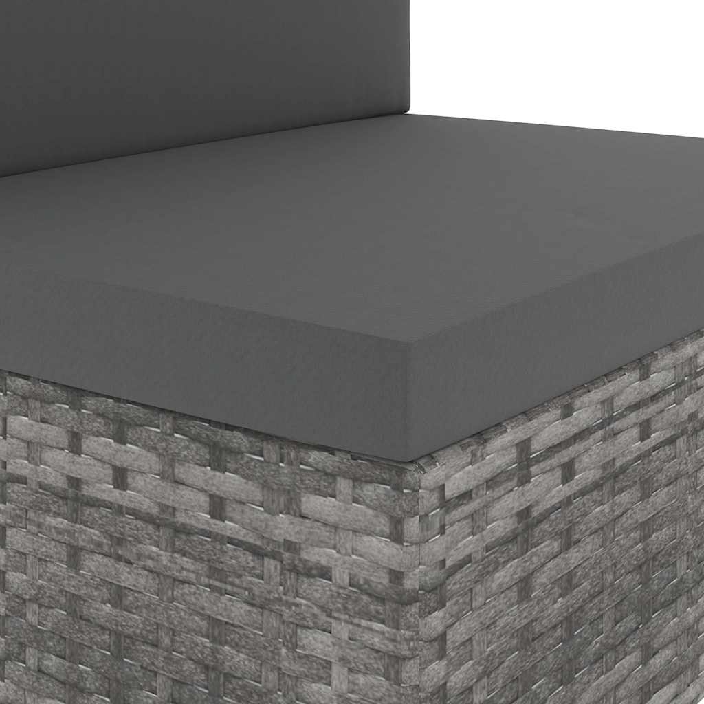 Seduta Centrale Modulare in Polyrattan Grigia