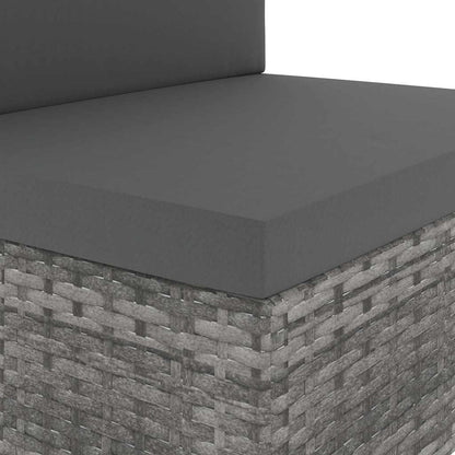 Seduta Centrale Modulare in Polyrattan Grigia