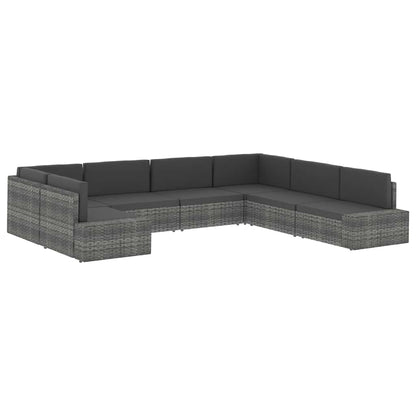 Seduta Centrale Modulare in Polyrattan Grigia