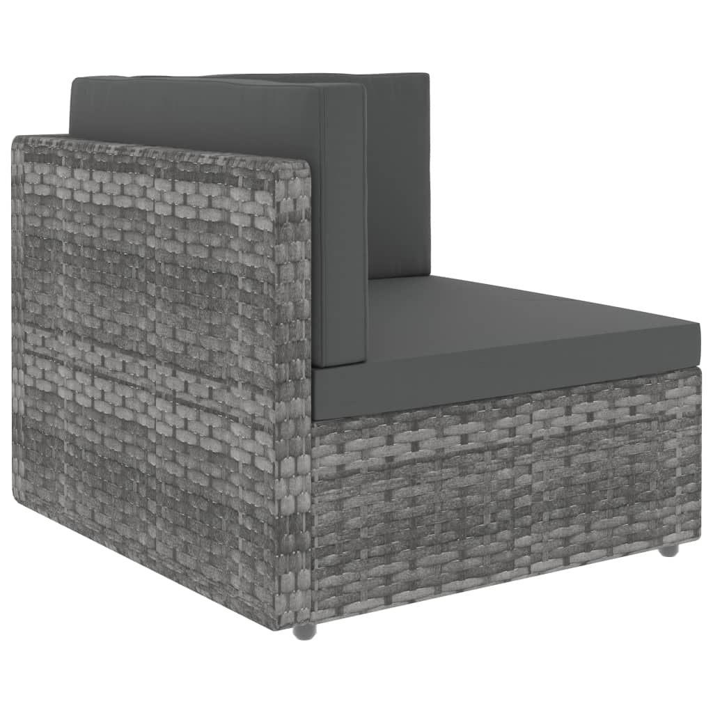Divano ad Angolo Modulare in Polyrattan Grigio - homemem39