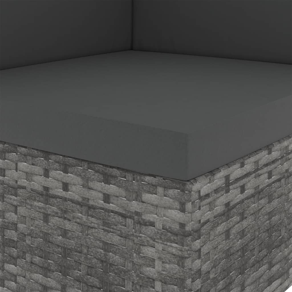 Divano ad Angolo Modulare in Polyrattan Grigio - homemem39