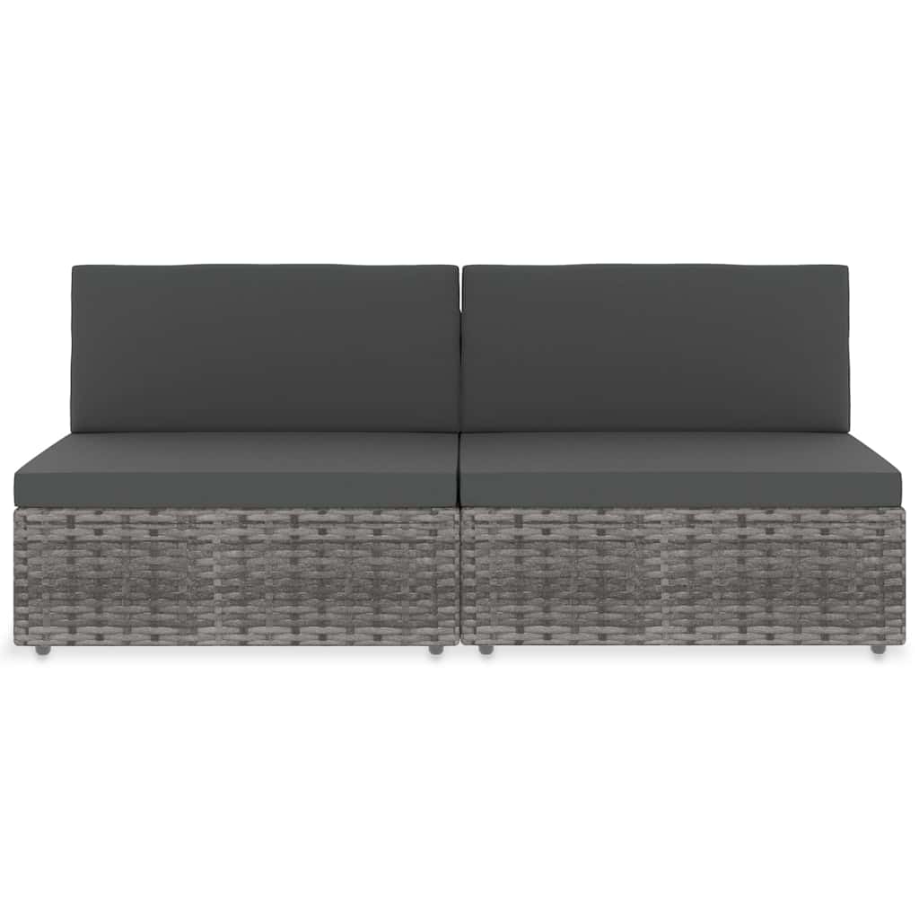 Divano Modulare a 2 Posti in Polyrattan