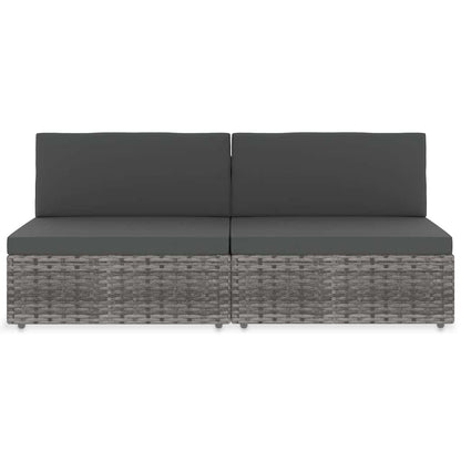 Divano Modulare a 2 Posti in Polyrattan