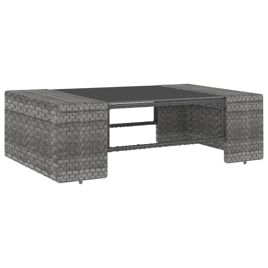 Set Divani da Giardino 3 pz in Polyrattan Grigio - homemem39