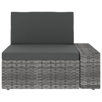 Set Divani da Giardino 3 pz in Polyrattan Grigio - homemem39