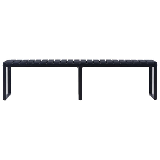 Panchina da Giardino 180 cm in Pannello PS Nero - homemem39
