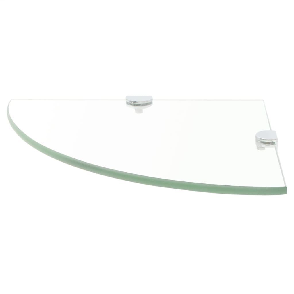 Scaffali Angolari 2 pz Supporti Cromati e Vetro 35x35 cm | homemem39