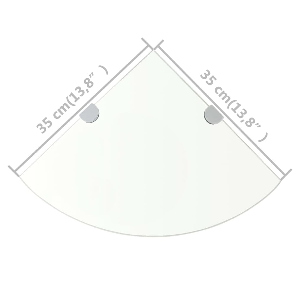 Scaffali Angolari 2 pz Supporti Cromati e Vetro 35x35 cm | homemem39