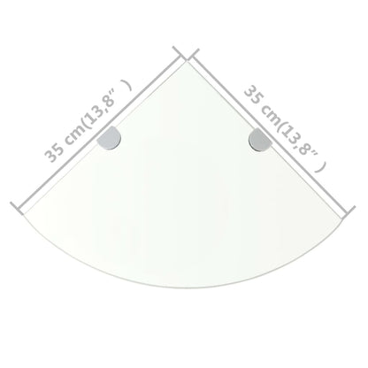 Scaffali Angolari 2 pz Supporti Cromati e Vetro 35x35 cm | homemem39