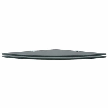 Scaffali Angolari 2 pz Supporti Cromati e Vetro Nero 35x35 cm | homemem39