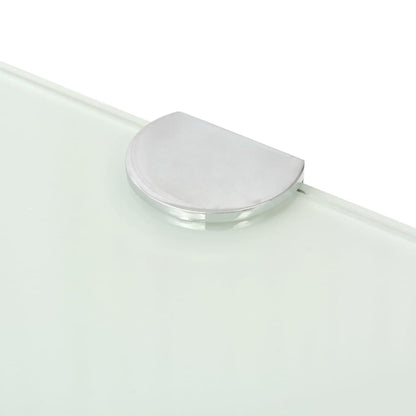 Scaffali Angolari 2 pz Supporti Cromati e Vetro Bianco 25x25 cm | homemem39