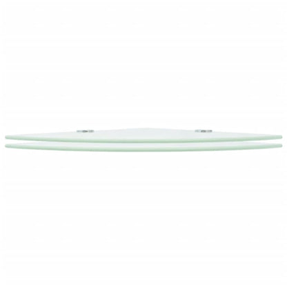 Scaffali Angolari 2 pz Supporti Cromati e Vetro Bianco 35x35 cm - homemem39