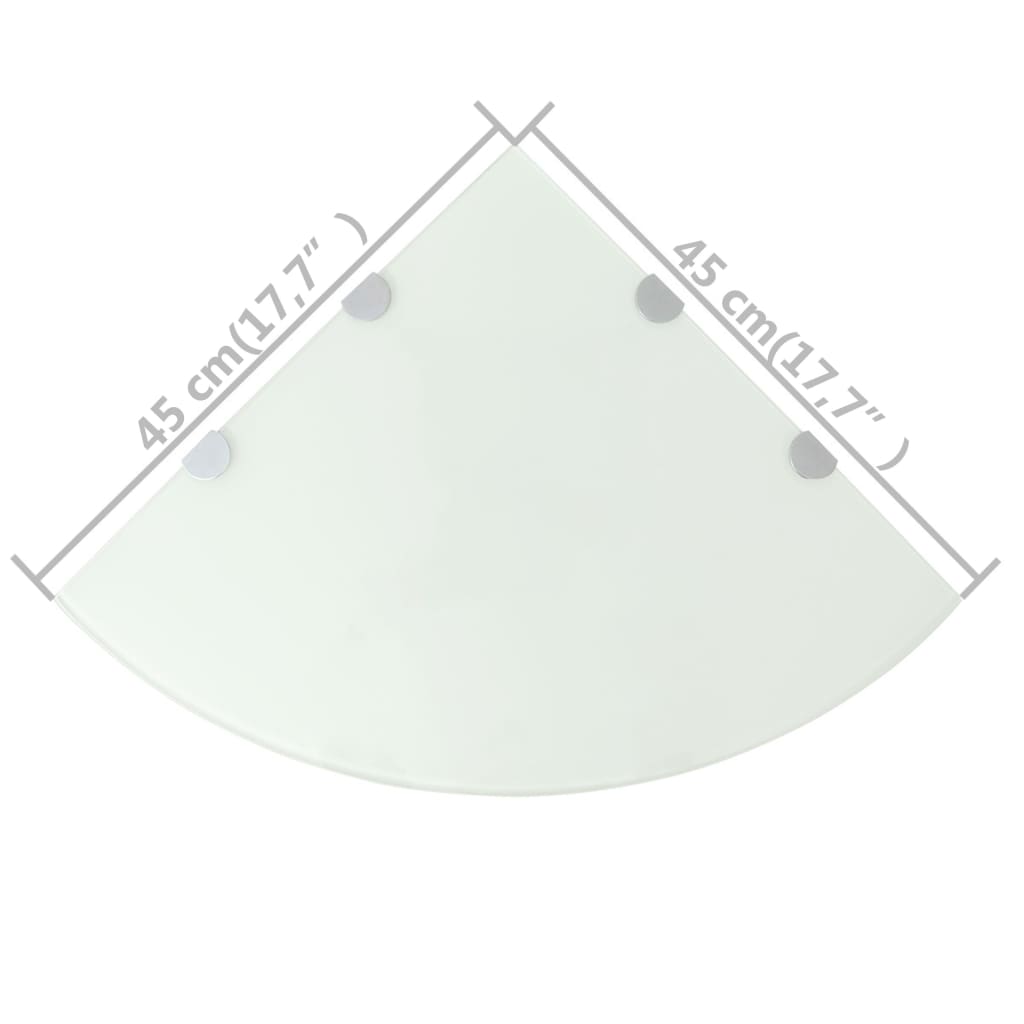 Scaffali Angolari 2 pz Supporti Cromati e Vetro Bianco 45x45 cm | homemem39