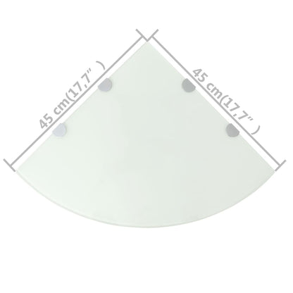 Scaffali Angolari 2 pz Supporti Cromati e Vetro Bianco 45x45 cm | homemem39
