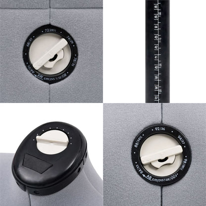 Manichino Femminile Regolabile Grigio Taglia S Size 33-40 - homemem39