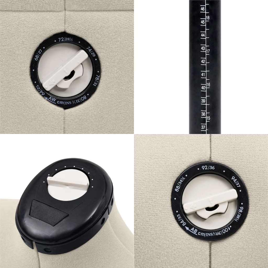 Manichino Femminile Regolabile Crema Taglia S Size 33-40 - homemem39