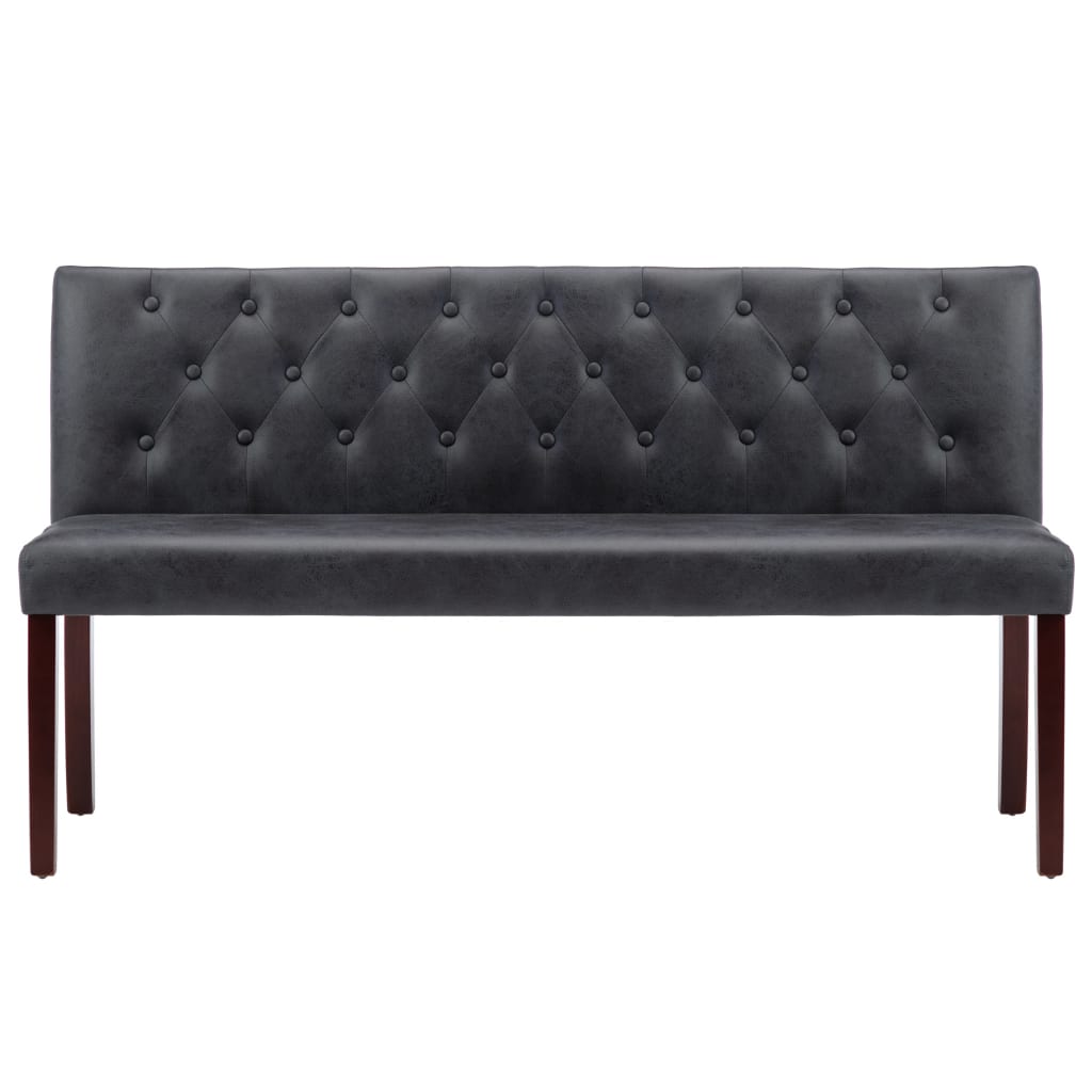 Panca 148,5 cm Grigia in Similpelle Scamosciata - homemem39