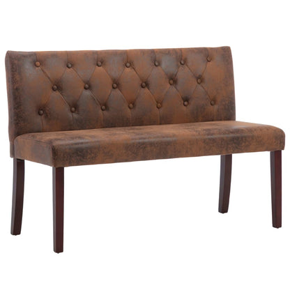 Panca 120 cm Marrone in Similpelle Scamosciata | homemem39