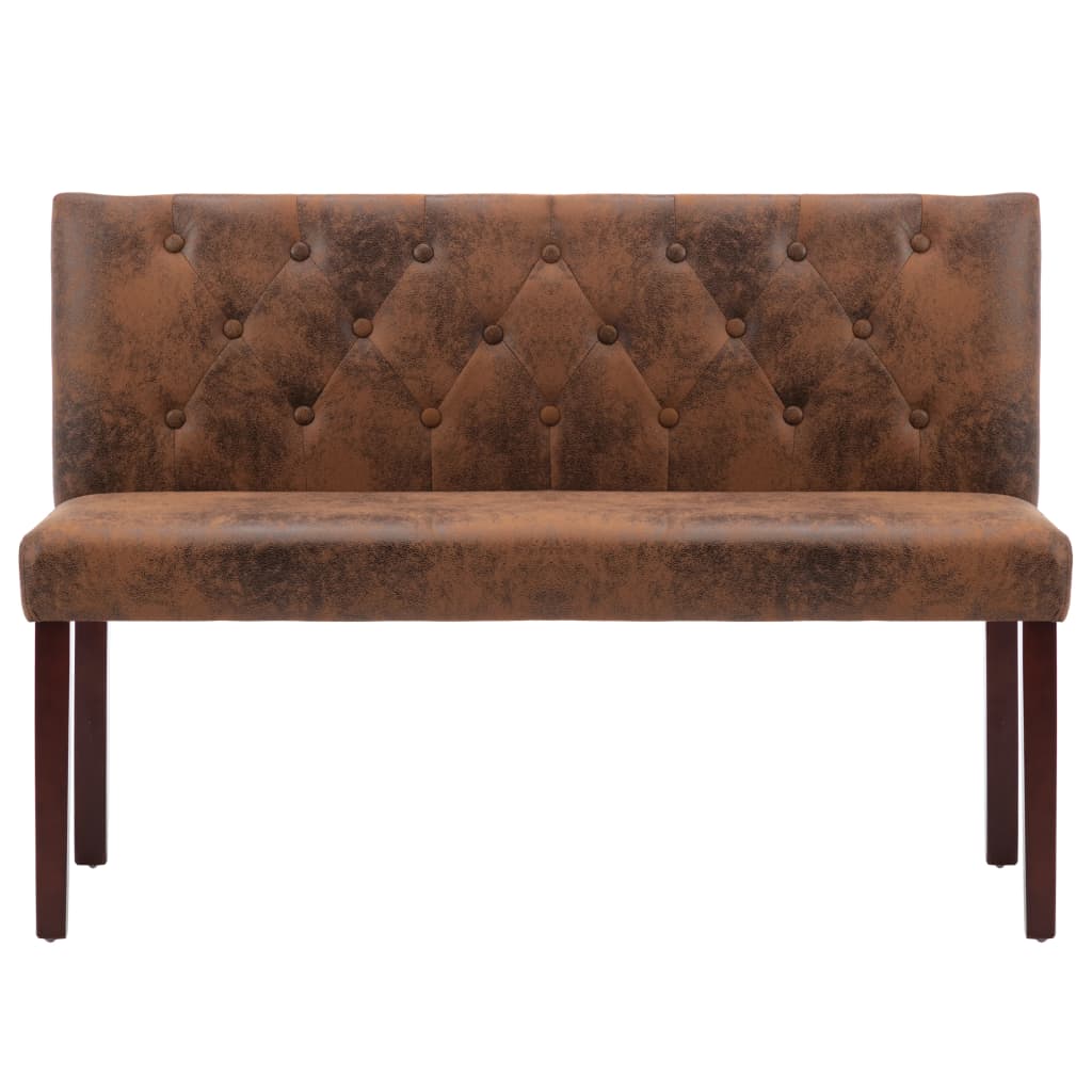 Panca 120 cm Marrone in Similpelle Scamosciata | homemem39