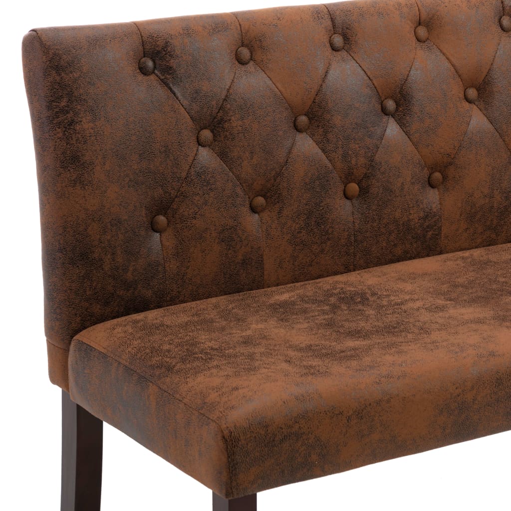 Panca 120 cm Marrone in Similpelle Scamosciata | homemem39