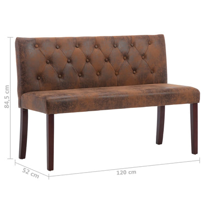 Panca 120 cm Marrone in Similpelle Scamosciata | homemem39