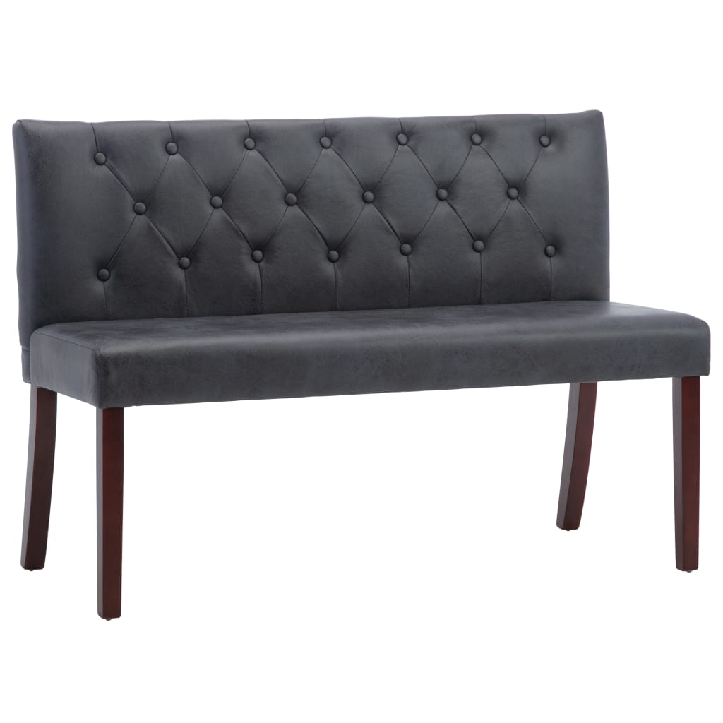 Panca 120 cm Grigia in Similpelle Scamosciata | homemem39